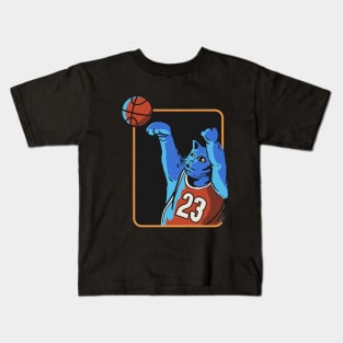 basketball the cat Kids T-Shirt